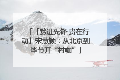 「黔进先锋·贵在行动」宋慧颖：从北京到毕节开“村咖”