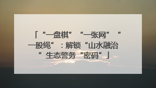 “一盘棋”“一张网”“一股绳”：解锁“山水融治”生态警务“密码”