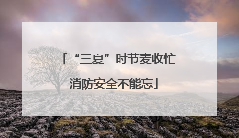 “三夏”时节麦收忙 消防安全不能忘