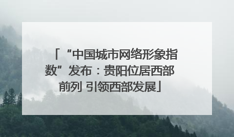 “中国城市网络形象指数”发布：贵阳位居西部前列 引领西部发展