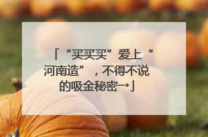 “买买买”爱上“河南造”，不得不说的吸金秘密→