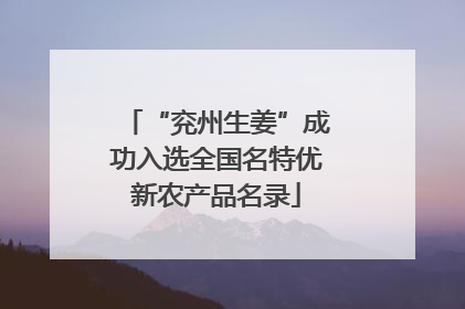 “兖州生姜”成功入选全国名特优新农产品名录