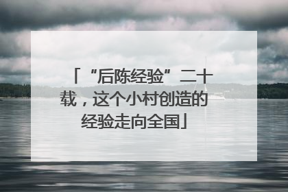 “后陈经验”二十载，这个小村创造的经验走向全国