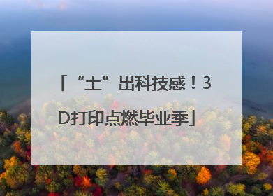 “土”出科技感！3D打印点燃毕业季