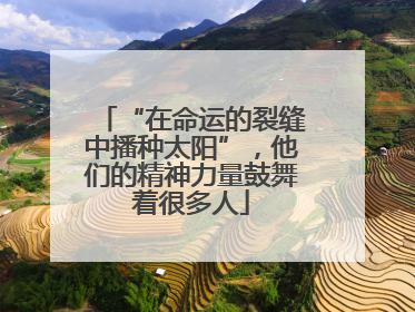 “在命运的裂缝中播种太阳”，他们的精神力量鼓舞着很多人