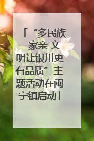 “多民族一家亲 文明让银川更有品质”主题活动在闽宁镇启动