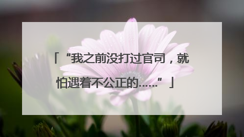 “我之前没打过官司，就怕遇着不公正的……”