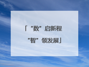 “数”启新程 “智”领发展