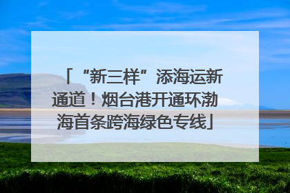 “新三样”添海运新通道！烟台港开通环渤海首条跨海绿色专线