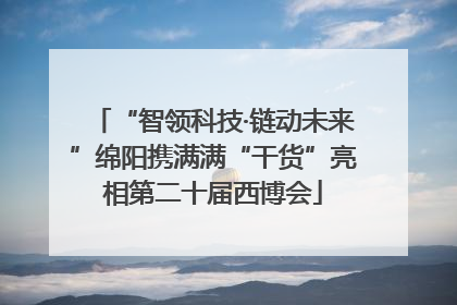 “智领科技·链动未来”绵阳携满满“干货”亮相第二十届西博会