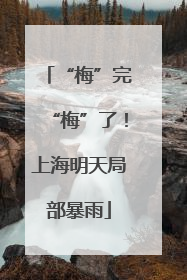 “梅”完“梅”了！上海明天局部暴雨
