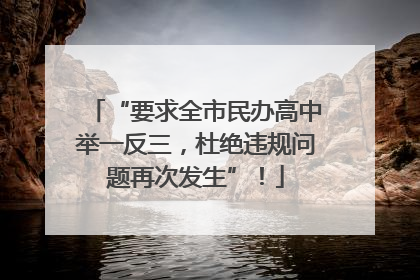 “要求全市民办高中举一反三，杜绝违规问题再次发生”！