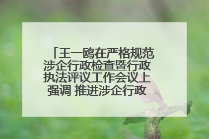 王一鸥在严格规范涉企行政检查暨行政执法评议工作会议上强调 推进涉企行政检查质效大幅提升