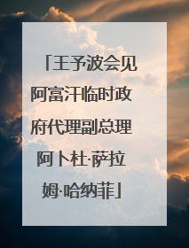 王予波会见阿富汗临时政府代理副总理阿卜杜·萨拉姆·哈纳菲