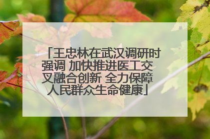 王忠林在武汉调研时强调 加快推进医工交叉融合创新 全力保障人民群众生命健康
