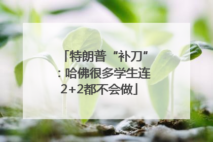 特朗普“补刀”：哈佛很多学生连2+2都不会做