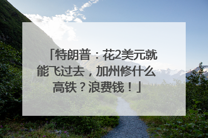 特朗普：花2美元就能飞过去，加州修什么高铁？浪费钱！