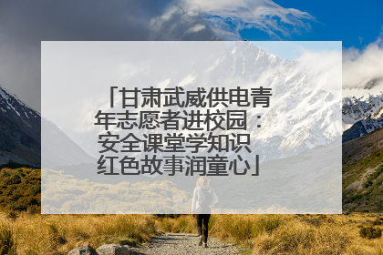 甘肃武威供电青年志愿者进校园：安全课堂学知识 红色故事润童心