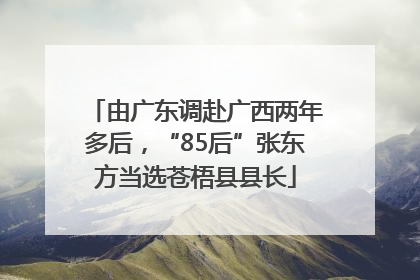 由广东调赴广西两年多后，“85后”张东方当选苍梧县县长