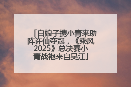 白娘子携小青来助阵许仙夺冠，《乘风2025》总决赛小青战袍来自吴江