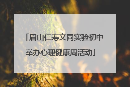 眉山仁寿文同实验初中举办心理健康周活动
