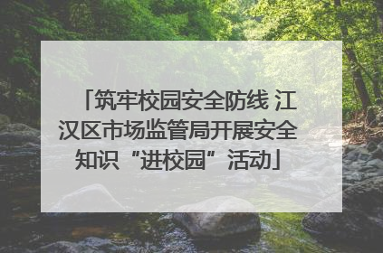 筑牢校园安全防线 江汉区市场监管局开展安全知识“进校园”活动