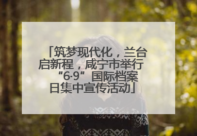 筑梦现代化，兰台启新程，咸宁市举行“6·9”国际档案日集中宣传活动
