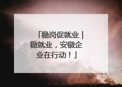 稳岗促就业｜稳就业，安徽企业在行动！