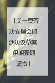 美一票否决安理会加沙决议草案 伊朗强烈谴责