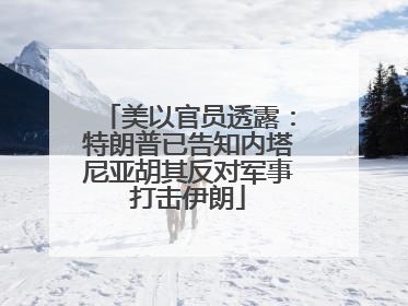 美以官员透露：特朗普已告知内塔尼亚胡其反对军事打击伊朗