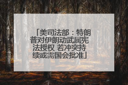 美司法部：特朗普对伊朗动武属宪法授权 若冲突持续或需国会批准