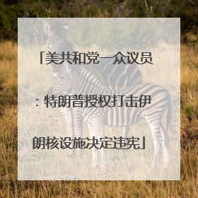 美共和党一众议员：特朗普授权打击伊朗核设施决定违宪