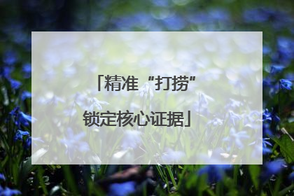 精准“打捞”锁定核心证据