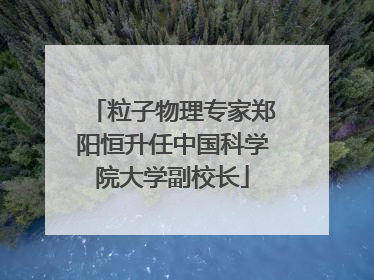 粒子物理专家郑阳恒升任中国科学院大学副校长