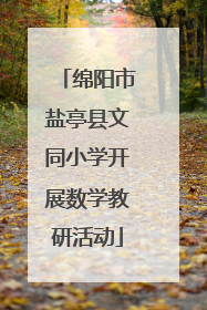 绵阳市盐亭县文同小学开展数学教研活动