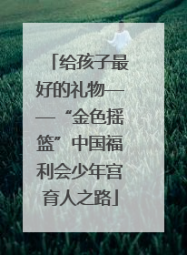 给孩子最好的礼物——“金色摇篮”中国福利会少年宫育人之路