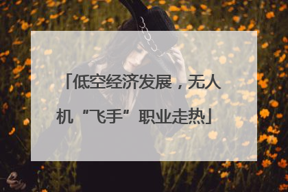 低空经济发展，无人机“飞手”职业走热