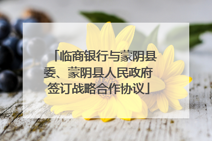 临商银行与蒙阴县委、蒙阴县人民政府签订战略合作协议