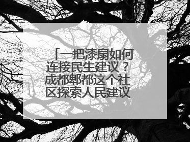 一把漆扇如何连接民生建议？成都郫都这个社区探索人民建议征集新路径
