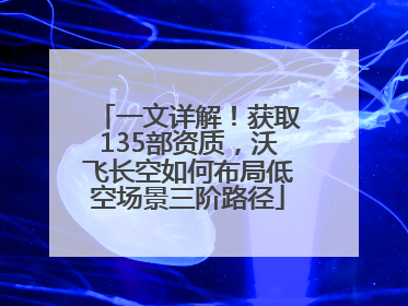 一文详解！获取135部资质，沃飞长空如何布局低空场景三阶路径