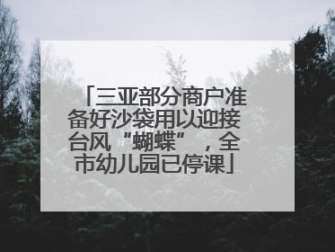 三亚部分商户准备好沙袋用以迎接台风“蝴蝶”，全市幼儿园已停课