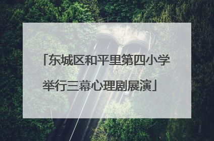 东城区和平里第四小学举行三幕心理剧展演