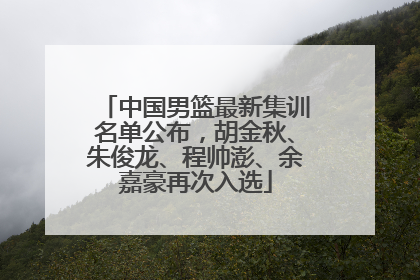 中国男篮最新集训名单公布，胡金秋、朱俊龙、程帅澎、余嘉豪再次入选
