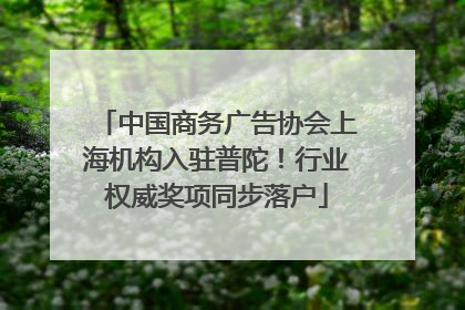 中国商务广告协会上海机构入驻普陀！行业权威奖项同步落户