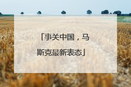 事关中国，马斯克最新表态