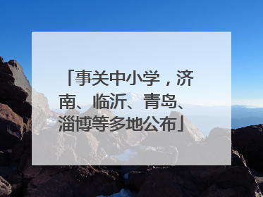事关中小学，济南、临沂、青岛、淄博等多地公布