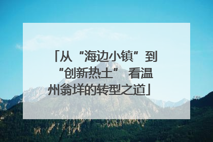 从“海边小镇”到“创新热土” 看温州翁垟的转型之道