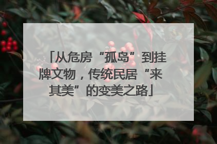 从危房“孤岛”到挂牌文物，传统民居“来其美”的变美之路