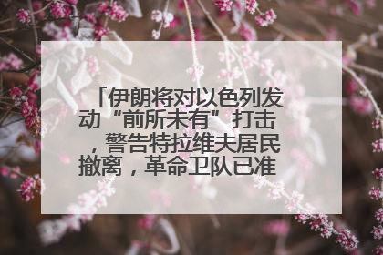 伊朗将对以色列发动“前所未有”打击，警告特拉维夫居民撤离，革命卫队已准备长期全面战争