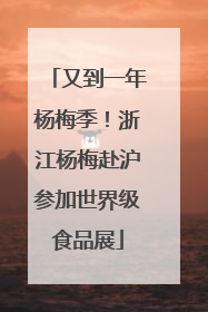 又到一年杨梅季！浙江杨梅赴沪参加世界级食品展